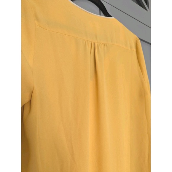 ModCloth Blouse Top Womens Small Gold Button Up Flowy Office Retro Academia - Picture 5 of 10